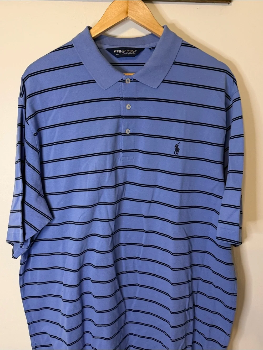 Polo Golf Ralph Lauren XXL Blue Striped Pima Cotton Polo Shirt Classic Golf